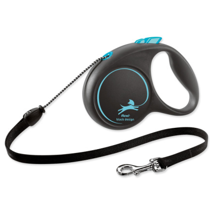 Vodítko FLEXI Black Design M lanko 5m/20kg modrá NEW