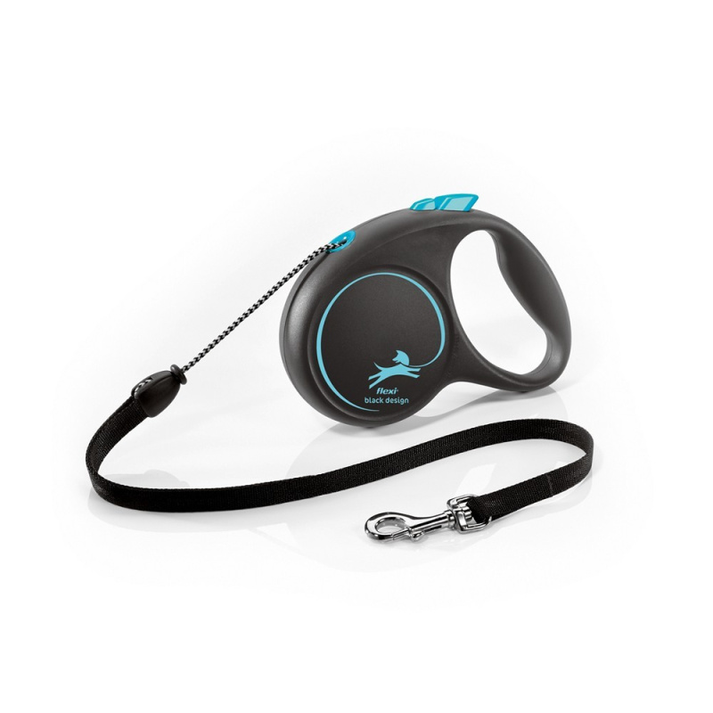 Vodítko FLEXI Black Design M lanko 5m/20kg modrá NEW