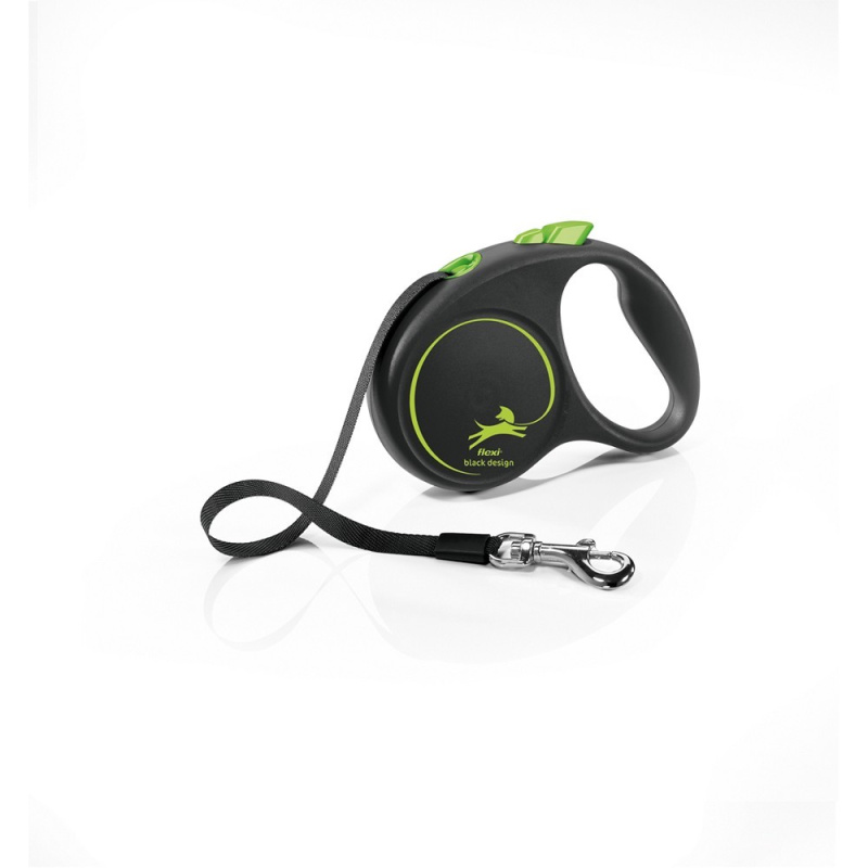Vodítko FLEXI Black Design S pásek 5m/15kg zelená NEW