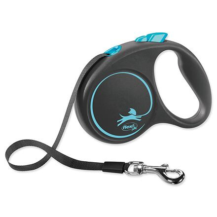 Vodítko FLEXI Black Design S pásek 5m/15kg modrá NEW