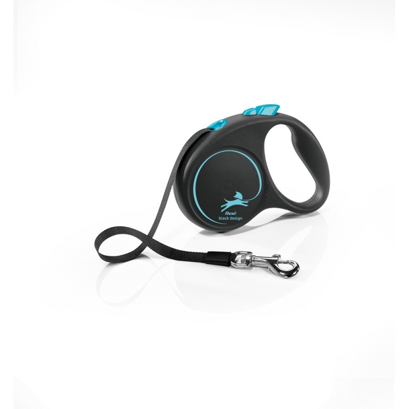 Vodítko FLEXI Black Design S pásek 5m/15kg modrá NEW