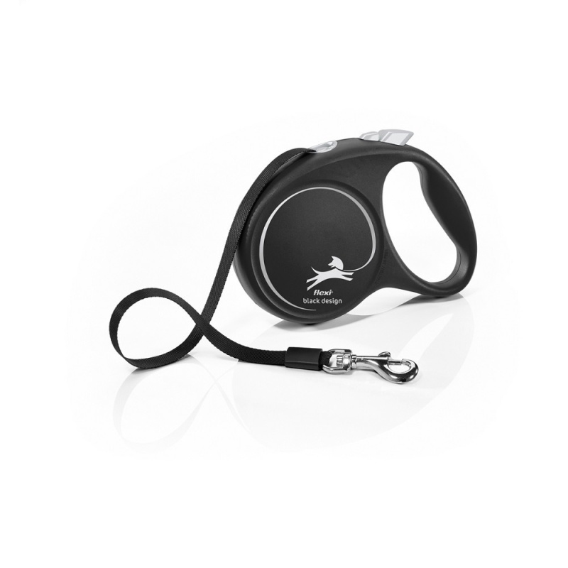 Vodítko FLEXI Black Design M pásek 5m/25kg stříbrná NEW