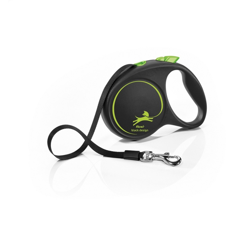Vodítko FLEXI Black Design M pásek 5m/25kg zelená NEW