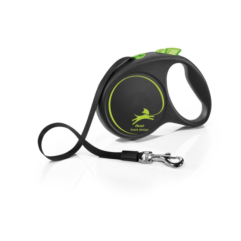 Vodítko FLEXI Black Design L pásek 5m/50kg zelená NEW