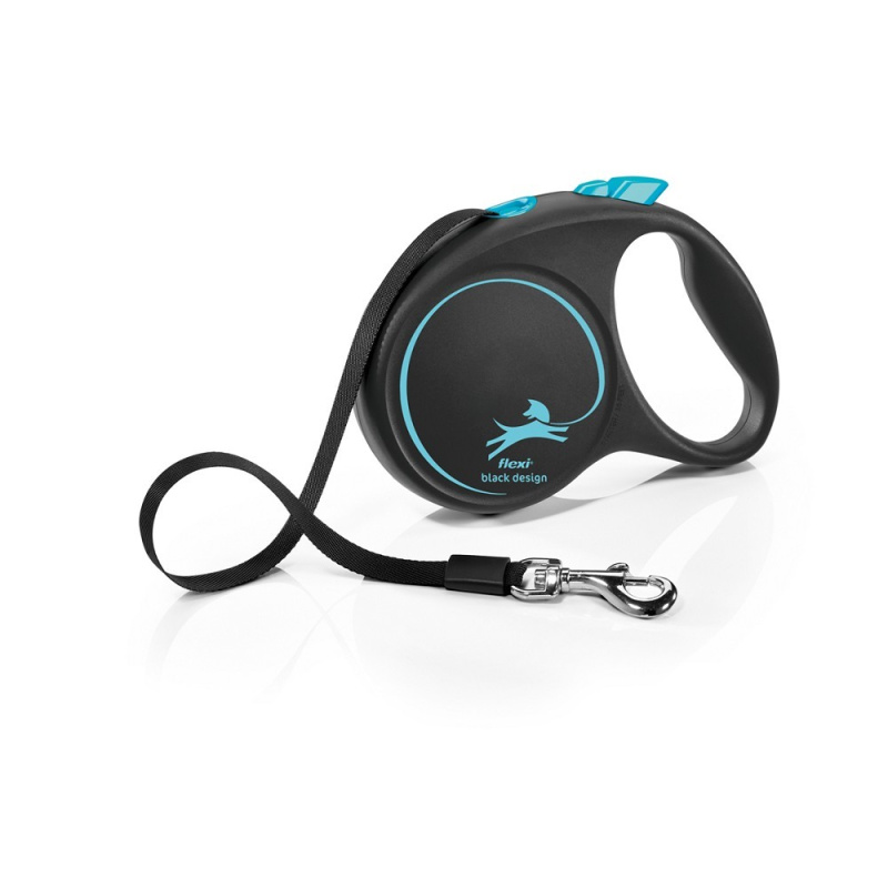 Vodítko FLEXI Black Design L pásek 5m/50kg modrá NEW