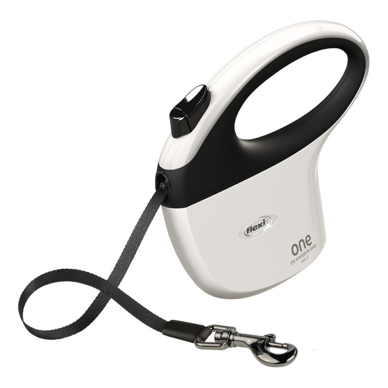 Vodítko FLEXI One For All pásek bílá/černá S - 5m / 15kg