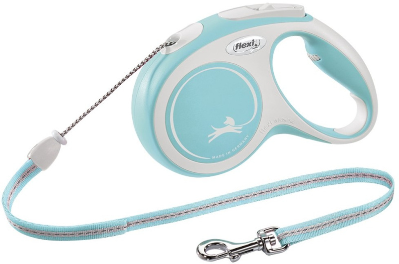 Vodítko FLEXI Comfort M lanko 5m/20kg sv.modrá NEW