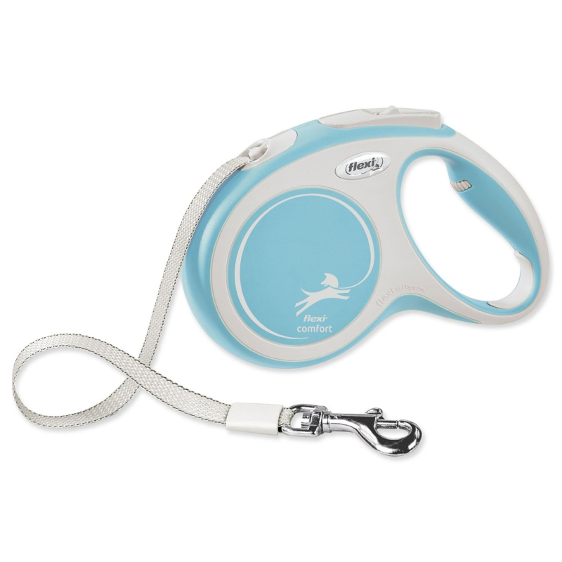 Vodítko FLEXI Comfort M pásek 5m/25kg sv.modrá NEW