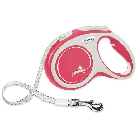 Vodítko FLEXI Comfort M pásek 5m/25kg červená NEW