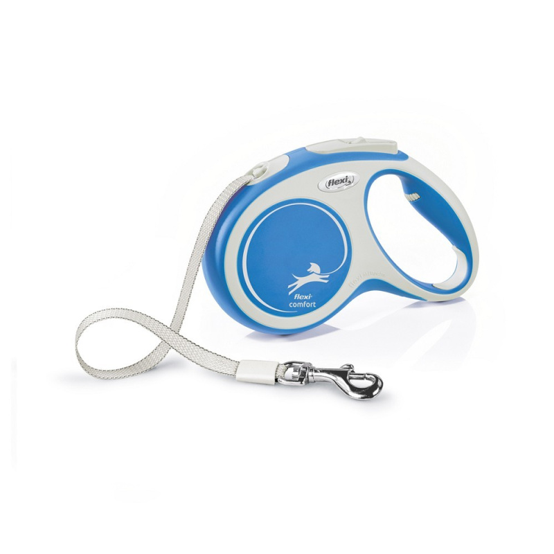 Vodítko FLEXI Comfort M pásek 5m/25kg modrá NEW