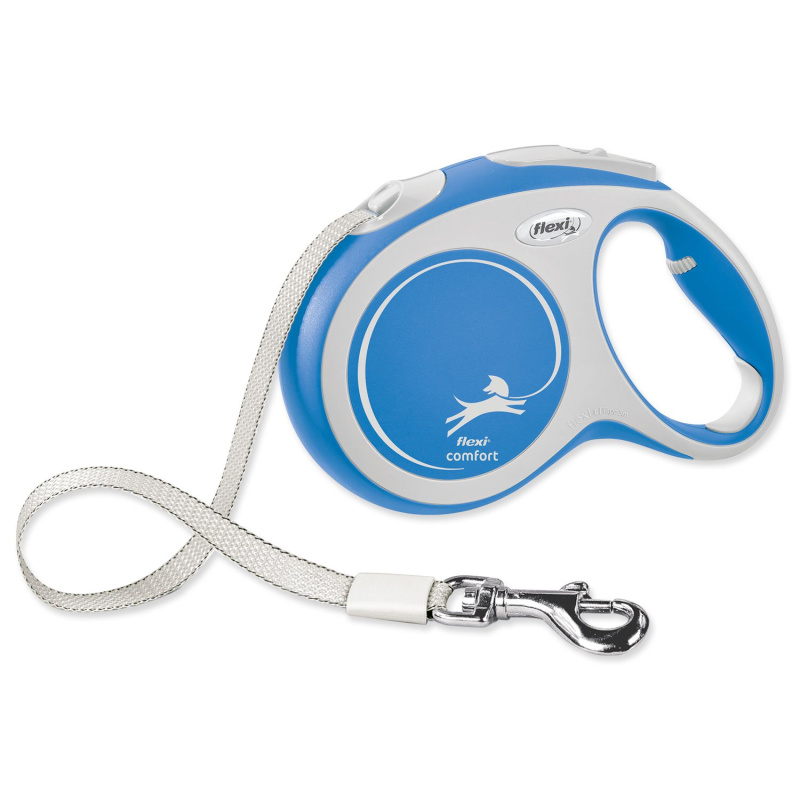 Vodítko FLEXI Comfort L pásek 5m/60kg modrá NEW