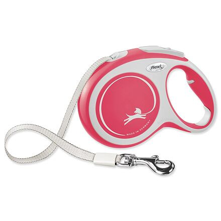 Vodítko FLEXI Comfort L pásek 8m/50kg červená NEW