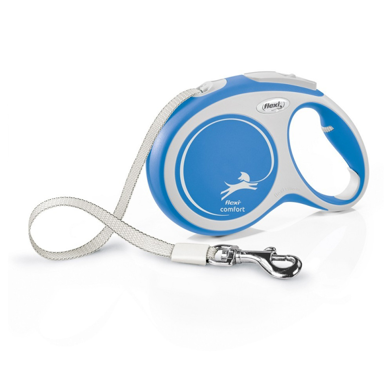 Vodítko FLEXI Comfort L pásek 8m/50kg modrá NEW
