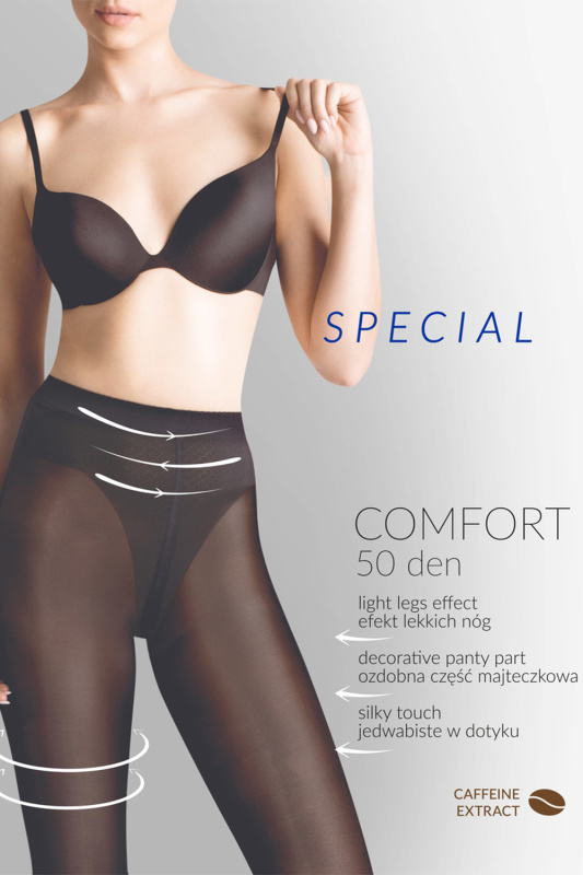 Silonkové punčocháče Gabriella Comfort 50 DEN code 400 Barva: Černá, Velikost: 5-XL