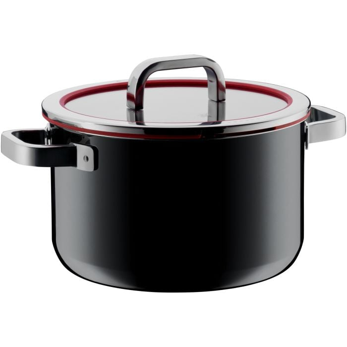 WMF Hrnec na polévku s poklicí Fusiontec Functional, Ø 24 cm, černý 517345290