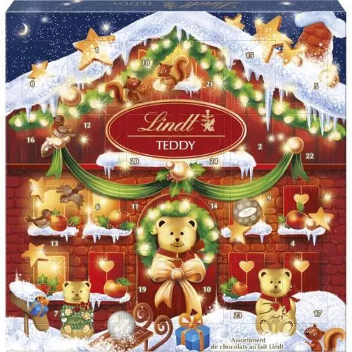 Adventní čokoládový kalendář, Lindt Teddy, 124 g