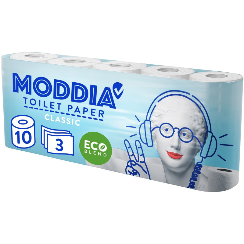 Moddia Toaletní papír 3vrstvý, 10 ks
