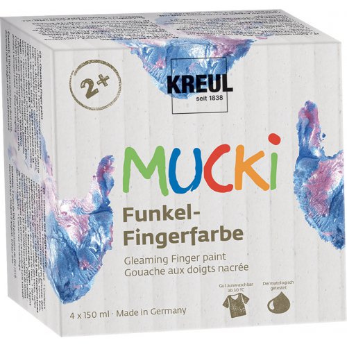 Mucki Sada Prstové barvy  MUCKI 4 třpytivé barvy