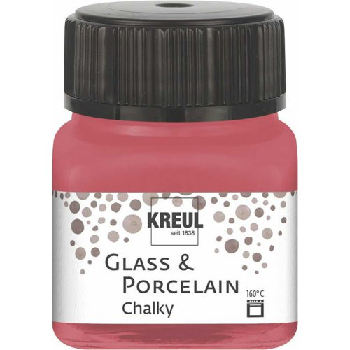 Kreul Barva na sklo a porcelán  CHALKY 20 ml PŘÍJEMNÁ ČERVENÁ