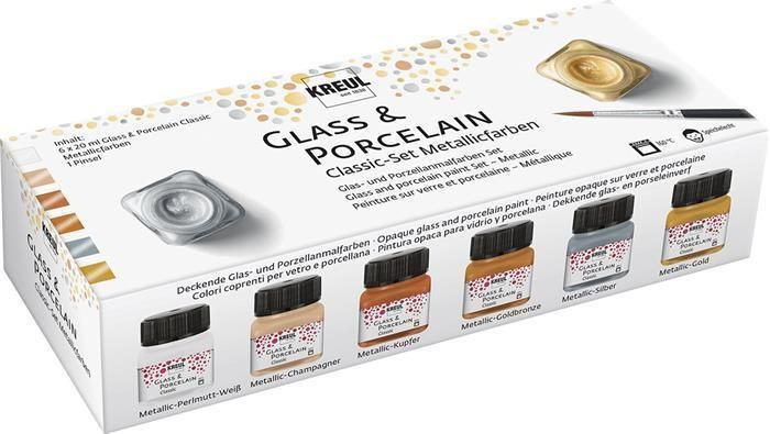 Kreul Sada barev na sklo a porcelán KREUL METALLIC 6 x 20 ml