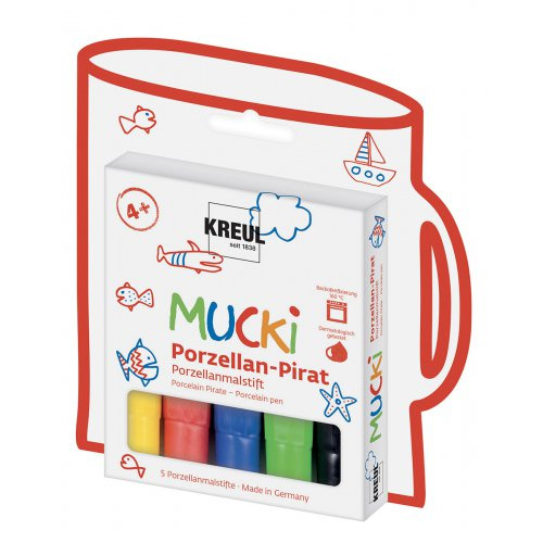 Mucki Fixy na porcelán MUCKI PIRÁT 5 barev