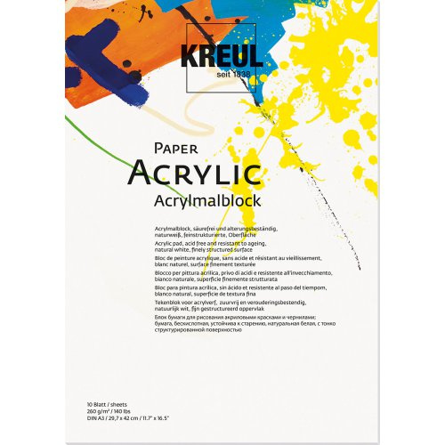 Kreul Papír na akryl KREUL 260 g/m2 - DIN A3 - 10 listů