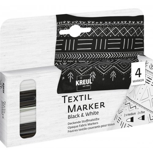 Kreul Sada Fix na textil JAVANA KREUL OPAK ČERNÁ + BÍLÁ 4 ks
