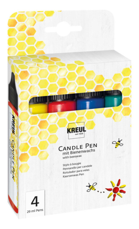 Kreul Sada CANDLE PEN KREUL voskové pero pro malování svíček 4 barvy