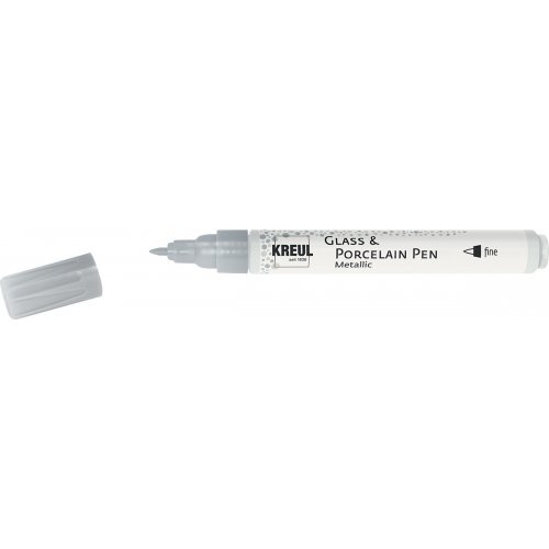 Kreul Fix na sklo a porcelán  METALLIC fine STŘÍBRNÁ