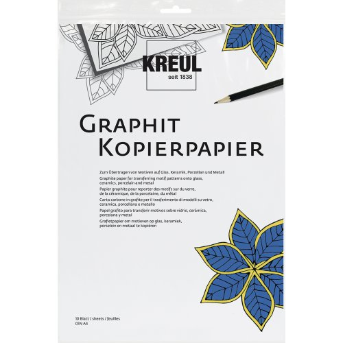 Kreul Kopírovací papír pro přenos motivů na  kov, porcelán, keramiku a sklo - grafit, 10 listů, A4