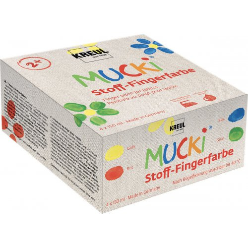 Mucki Sada Prstové barvy na textil MUCKI 4 barvy 150 ml