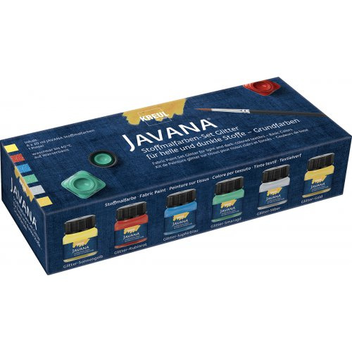 Kreul Sada Barva na textil třpytivá JAVANA 6 x 20 ml - základní