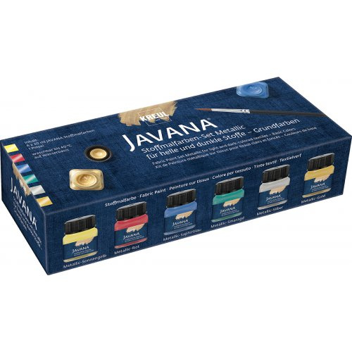 Kreul Sada Barva na textil metalická JAVANA 6 x 20 ml - základní