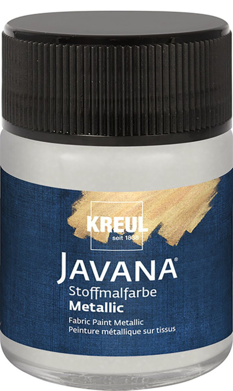 Kreul Barva na textil metalická JAVANA 50 ml STŘÍBRNÁ