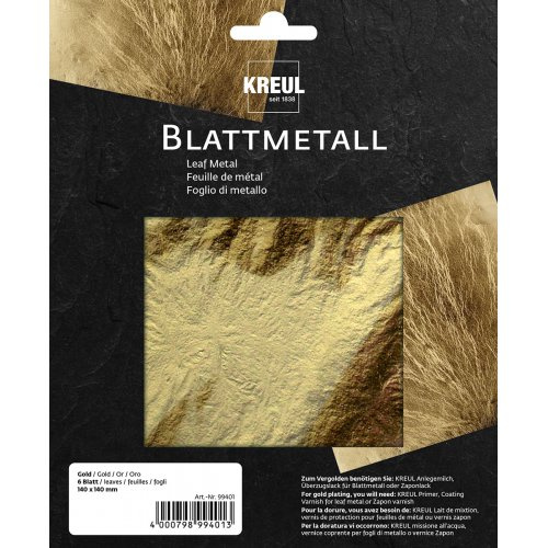 Kreul Metalické plátky KREUL 140 x 140 mm 6 listů ZLATÁ