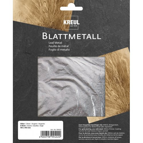 Kreul Metalické plátky KREUL 140 x 140 mm 6 listů STŘÍBRNÁ