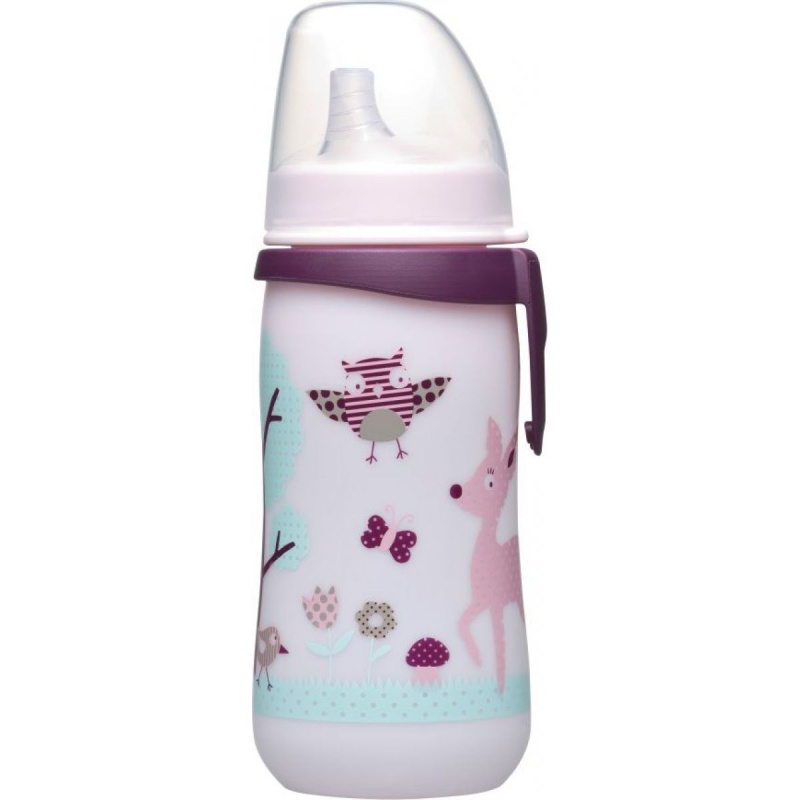Nip láhev First cup, 330 ml, holka, silikon dudlík na pití