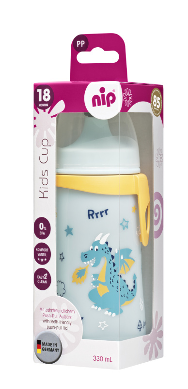 Nip láhev Kids cup, 330 ml, kluk, s pítkem