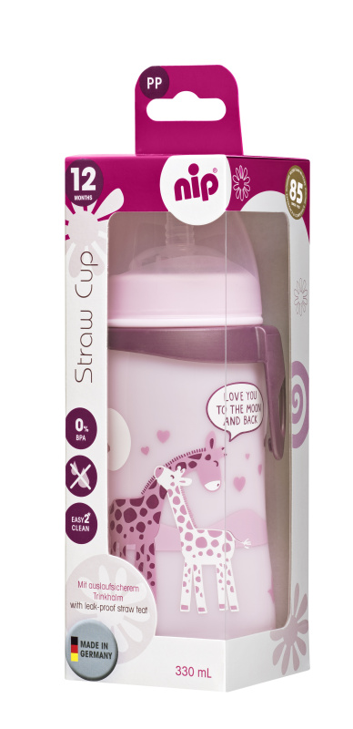 Nip láhev Straw cup, 330 ml, holka, s brčkem