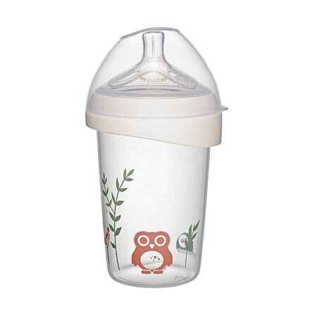 Nip First Moments PP láhev s širokým hrdlem, 270 ml, sova