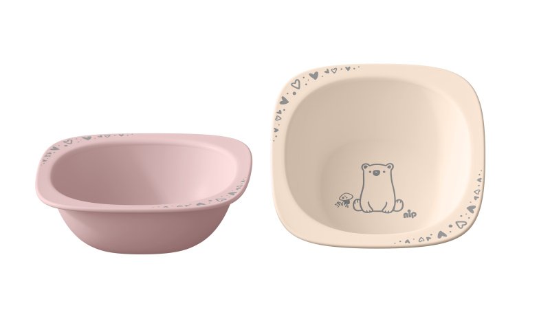 NIP NATURE line miska, 4m+, 2ks, pink