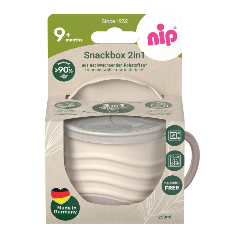 NIP NATURE line snackbox 2v1, 1ks, 9m+, pink