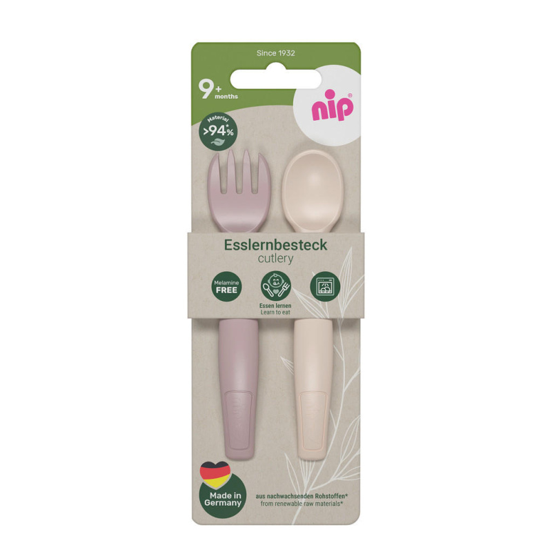 NIP NATURE line příbor 2ks, od 9m+, pink
