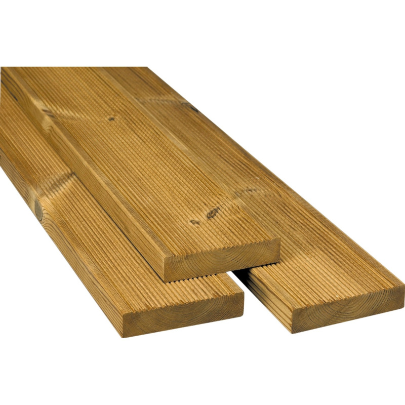 Terasové prkno jemně žebr./hladké, termoborovice 300 x 2,6 x 11,7 cm