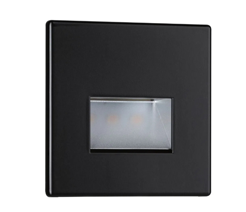 Paulmann LED zápustné svítidlo EDGE Quadro, 8x8cm, 1,2W, 230V, 2700K Barva: Matná černá