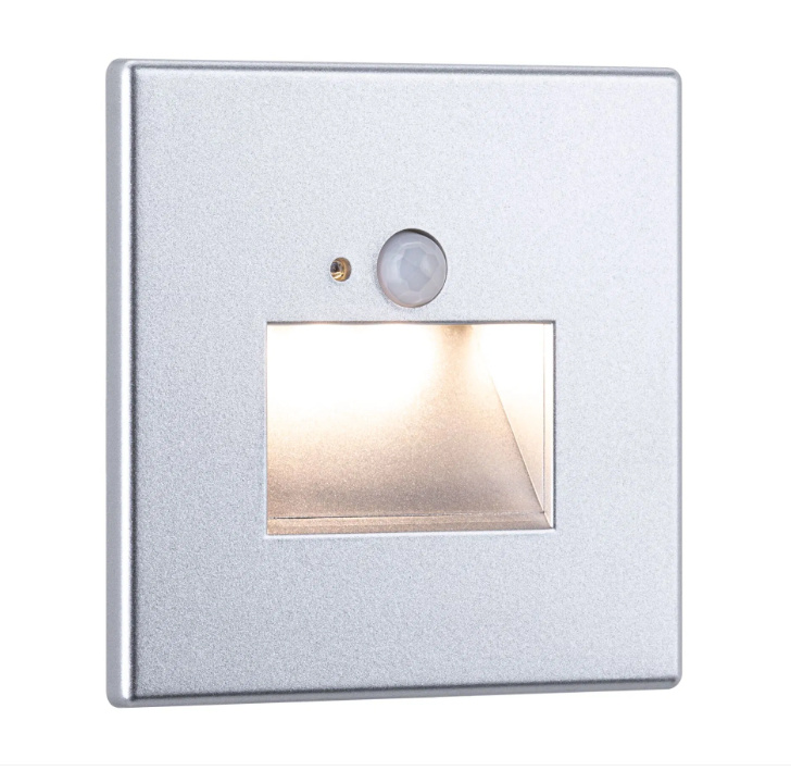 Paulmann LED zápustné svítidlo EDGE Quadro, 8x8cm, 1,2W, 230V, 2700K s čidlem Barva: Matný chrom