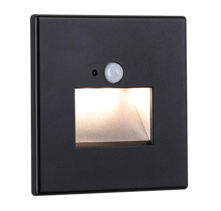 Paulmann LED zápustné svítidlo EDGE Quadro, 8x8cm, 1,2W, 230V, 2700K s čidlem Barva: Černá