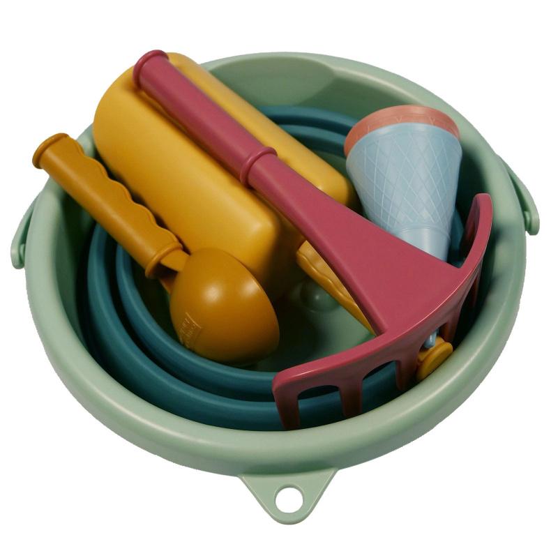 Schildkröt - sada hraček na písek - skládací kyblík zelený – 7 ks