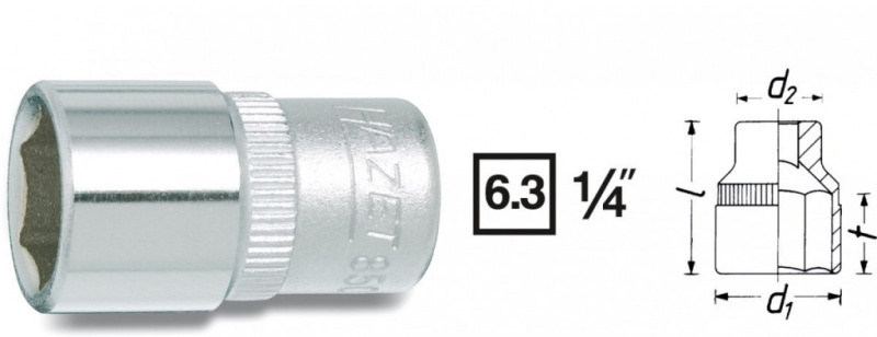Vnitřní nástrčný klíč 1/4" šestihranný 11mm HAZET 850-11 - HA036240