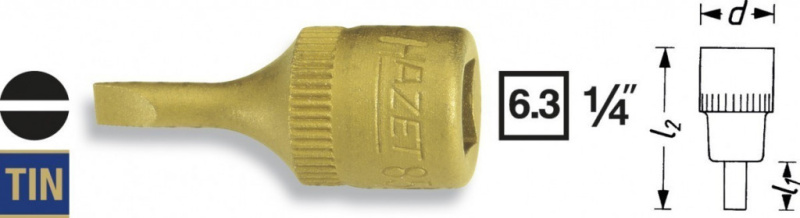 Vnější PLOCHÝ nástrčný klíč 1/4" 0,8x4 Hazet 8503-0.8X4 - HA037186